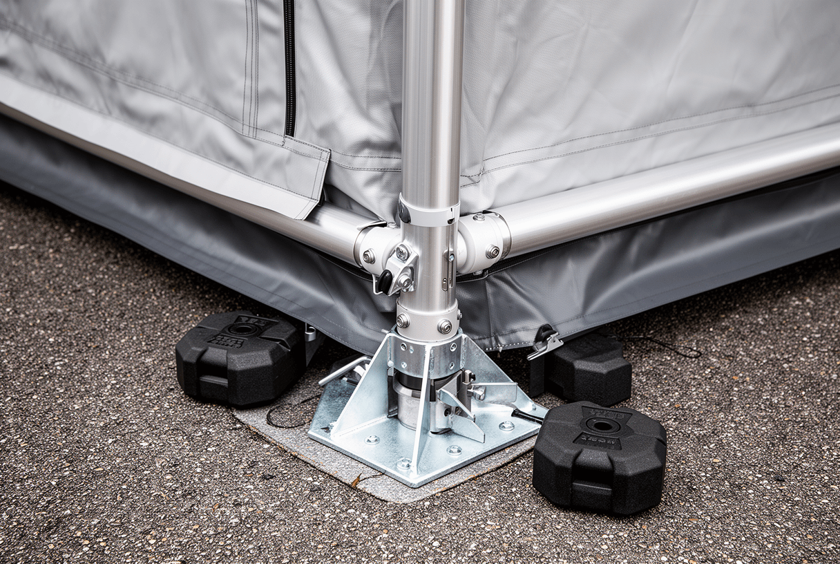 structure renforcée et toile imperméable d’une tente humanitaire
